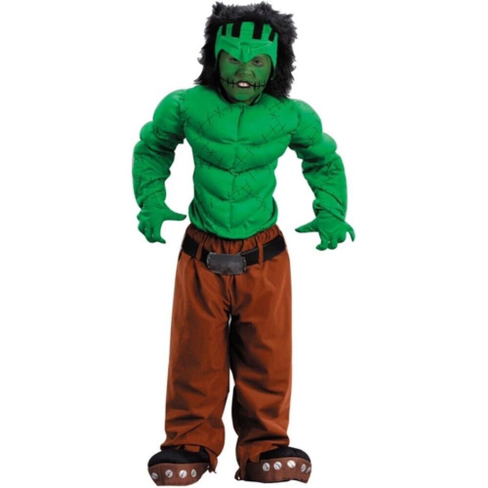 Fun World Boys Costume Size L 8 10 Halloween Muscle Monster Frankenstein NEW